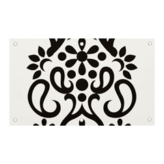 A Black And White Image Of An Ornate Design Banner And Sign 5  X 3  by catchydesignhill