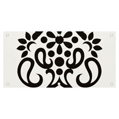 A Black And White Image Of An Ornate Design Banner And Sign 6  X 3  by catchydesignhill