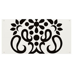 A Black And White Image Of An Ornate Design Banner And Sign 8  X 4  by catchydesignhill