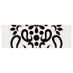 A Black And White Image Of An Ornate Design Banner And Sign 12  X 4  by catchydesignhill