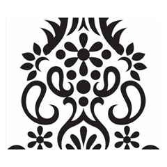 A Black And White Image Of An Ornate Design Premium Plush Fleece Blanket (small) by catchydesignhill