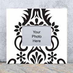 A Black And White Image Of An Ornate Design White Wall Photo Frame 5  X 7  by catchydesignhill