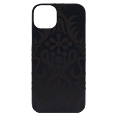 A Black And White Image Of An Ornate Design Iphone 14 Plus Black Uv Print Case by catchydesignhill