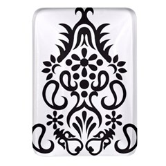 A Black And White Image Of An Ornate Design Rectangular Glass Fridge Magnet (4 Pack) by catchydesignhill