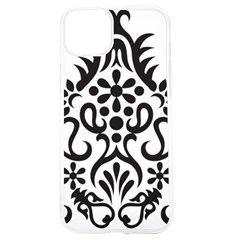 A Black And White Image Of An Ornate Design Iphone 15 Tpu Uv Print Case by catchydesignhill