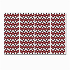 A Red And Black Zigzag Pattern On A White Background Postcard 4 x 6  (pkg Of 10) by catchydesignhill