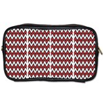 A Red And Black Zigzag Pattern On A White Background Toiletries Bag (Two Sides) Front