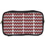 A Red And Black Zigzag Pattern On A White Background Toiletries Bag (Two Sides) Back