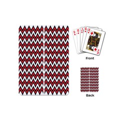 A Red And Black Zigzag Pattern On A White Background Playing Cards Single Design (mini) by catchydesignhill