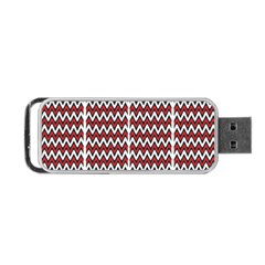 A Red And Black Zigzag Pattern On A White Background Portable Usb Flash (one Side) by catchydesignhill