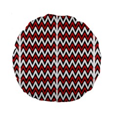 A Red And Black Zigzag Pattern On A White Background Standard 15  Premium Round Cushions by catchydesignhill