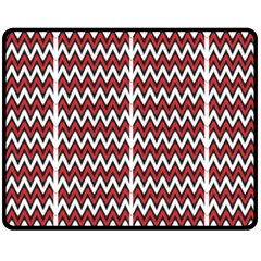 A Red And Black Zigzag Pattern On A White Background Two Sides Fleece Blanket (medium) by catchydesignhill