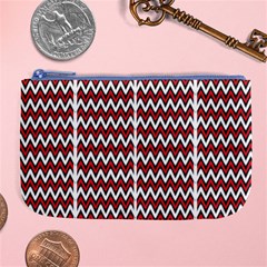 A Red And Black Zigzag Pattern On A White Background Large Coin Purse by catchydesignhill