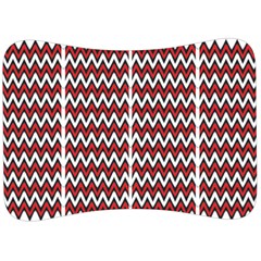 A Red And Black Zigzag Pattern On A White Background Velour Seat Head Rest Cushion by catchydesignhill