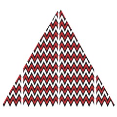 A Red And Black Zigzag Pattern On A White Background Wooden Puzzle Triangle by catchydesignhill