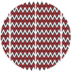 A Red And Black Zigzag Pattern On A White Background Wooden Bottle Opener (round) by catchydesignhill