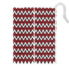 A Red And Black Zigzag Pattern On A White Background Drawstring Pouch (5xl) by catchydesignhill