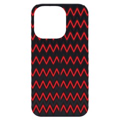 A Red And Black Zigzag Pattern On A White Background Iphone 14 Pro Black Uv Print Case by catchydesignhill