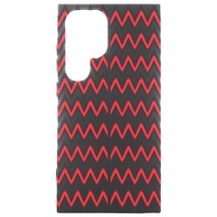 A Red And Black Zigzag Pattern On A White Background Samsung Galaxy S24 Ultra 6 9 Inch Black Tpu Uv Case by catchydesignhill