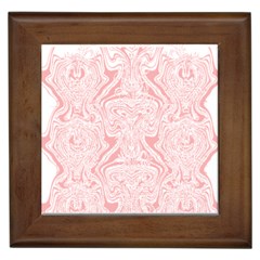 A Pink And White Abstract Design On A White Background Framed Tile by catchydesignhill