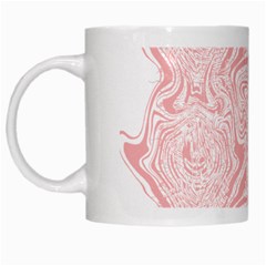 A Pink And White Abstract Design On A White Background White Mug by catchydesignhill