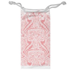 A Pink And White Abstract Design On A White Background Jewelry Bag by catchydesignhill