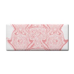 A Pink And White Abstract Design On A White Background Hand Towel by catchydesignhill