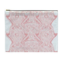 A Pink And White Abstract Design On A White Background Cosmetic Bag (xl) by catchydesignhill