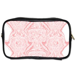 A Pink And White Abstract Design On A White Background Toiletries Bag (two Sides) by catchydesignhill