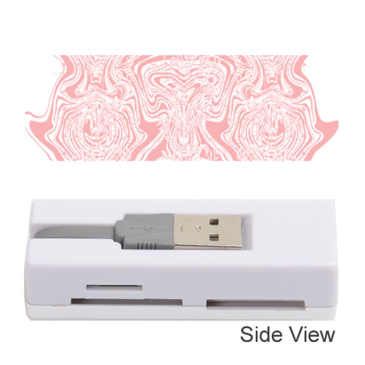 A Pink And White Abstract Design On A White Background Memory Card Reader (Stick)