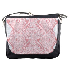 A Pink And White Abstract Design On A White Background Messenger Bag by catchydesignhill