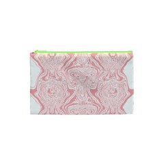 A Pink And White Abstract Design On A White Background Cosmetic Bag (xs) by catchydesignhill