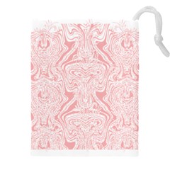 A Pink And White Abstract Design On A White Background Drawstring Pouch (4xl) by catchydesignhill