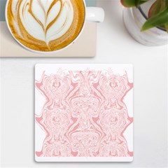 A Pink And White Abstract Design On A White Background Uv Print Square Tile Coaster  by catchydesignhill