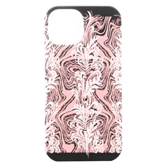 A Pink And White Abstract Design On A White Background Iphone 15 Black Uv Print Pc Hardshell Case by catchydesignhill