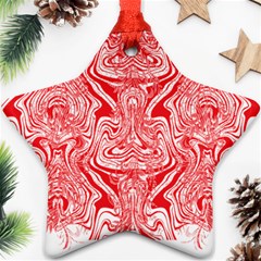 A Red And White Image Of A Pattern On A White Background Ornament (star)