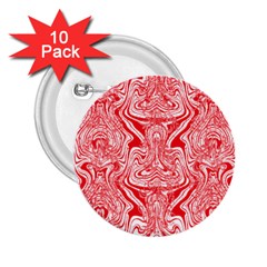 A Red And White Image Of A Pattern On A White Background 2 25  Buttons (10 Pack)  by catchydesignhill