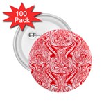 A Red And White Image Of A Pattern On A White Background 2.25  Buttons (100 pack)  Front