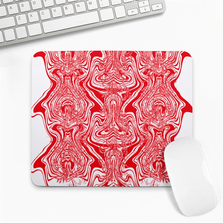 A Red And White Image Of A Pattern On A White Background Large Mousepad