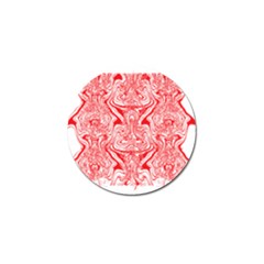 A Red And White Image Of A Pattern On A White Background Golf Ball Marker by catchydesignhill