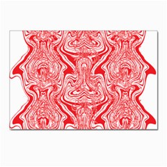 A Red And White Image Of A Pattern On A White Background Postcard 4 x 6  (pkg Of 10) by catchydesignhill