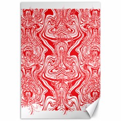 A Red And White Image Of A Pattern On A White Background Canvas 12  X 18  by catchydesignhill