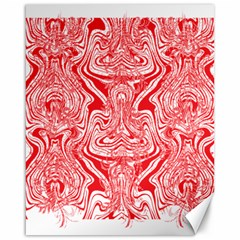 A Red And White Image Of A Pattern On A White Background Canvas 16  X 20  by catchydesignhill