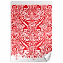 A Red And White Image Of A Pattern On A White Background Canvas 20  X 30  by catchydesignhill