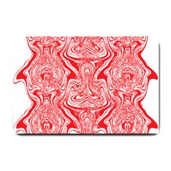 A Red And White Image Of A Pattern On A White Background Small Doormat by catchydesignhill