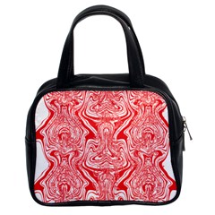 A Red And White Image Of A Pattern On A White Background Classic Handbag (two Sides) by catchydesignhill