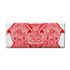 A Red And White Image Of A Pattern On A White Background Hand Towel by catchydesignhill