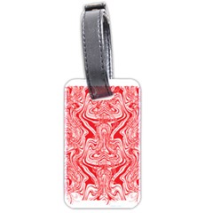 A Red And White Image Of A Pattern On A White Background Luggage Tag (two Sides) by catchydesignhill