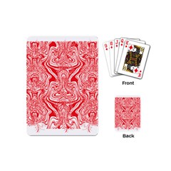 A Red And White Image Of A Pattern On A White Background Playing Cards Single Design (mini) by catchydesignhill