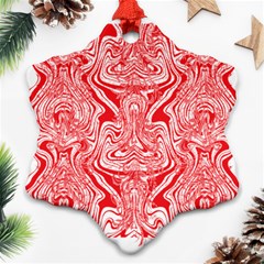 A Red And White Image Of A Pattern On A White Background Ornament (snowflake)